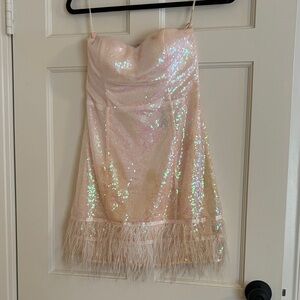 Lulu's Blush Pink Strapless Dress